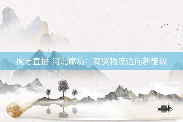 虎牙直播 河北廊坊：商贸物流迈向新能级