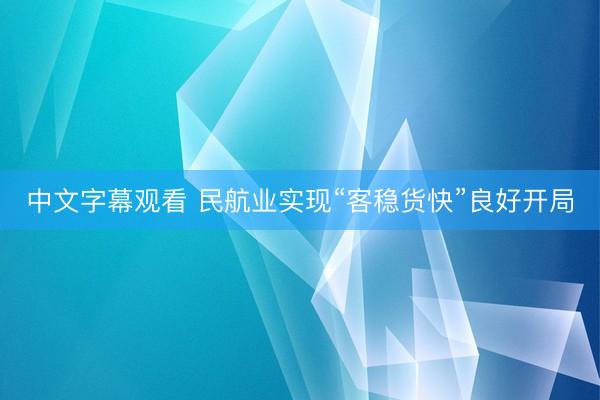 中文字幕观看 民航业实现“客稳货快”良好开局
