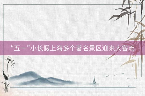 “五一”小长假上海多个著名景区迎来大客流