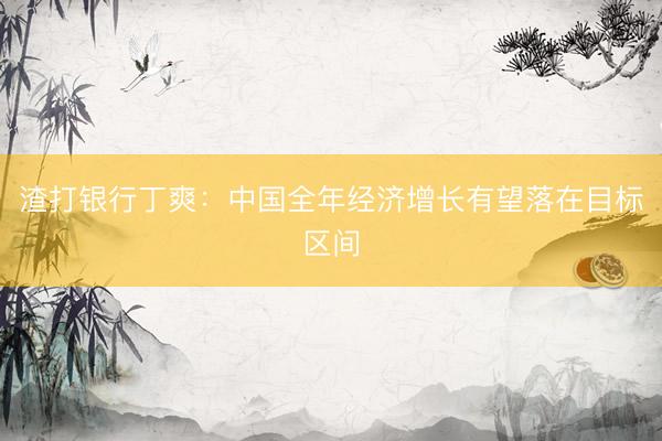 渣打银行丁爽：中国全年经济增长有望落在目标区间