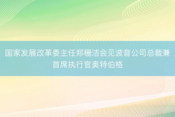 国家发展改革委主任郑栅洁会见波音公司总裁兼首席执行官奥特伯格