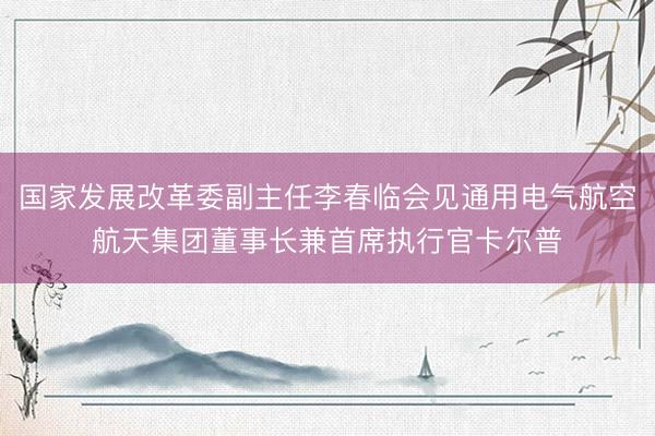 国家发展改革委副主任李春临会见通用电气航空航天集团董事长兼首席执行官卡尔普