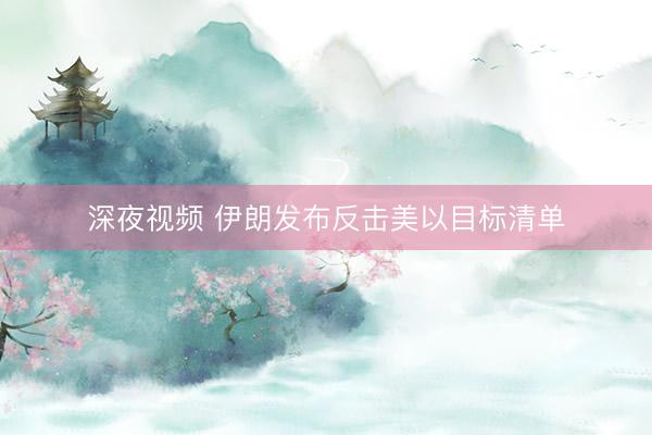 深夜视频 伊朗发布反击美以目标清单