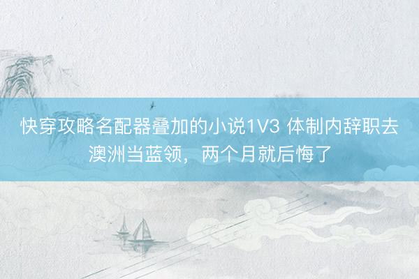 快穿攻略名配器叠加的小说1V3 体制内辞职去澳洲当蓝领，两个月就后悔了