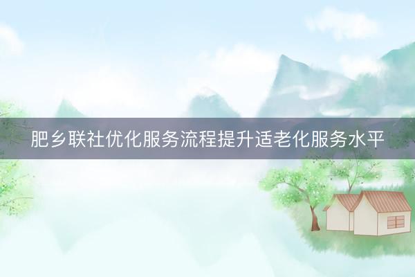 肥乡联社优化服务流程提升适老化服务水平