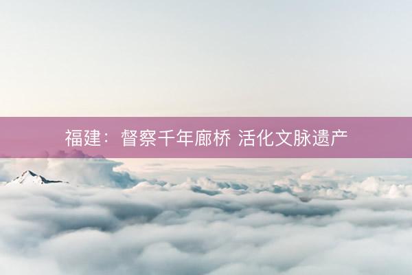 福建：督察千年廊桥 活化文脉遗产