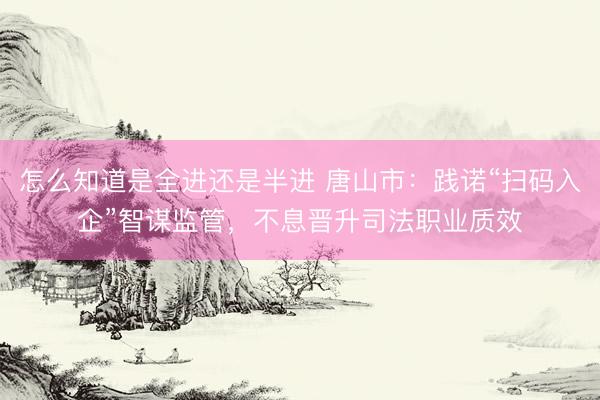 怎么知道是全进还是半进 唐山市：践诺“扫码入企”智谋监管，不息晋升司法职业质效