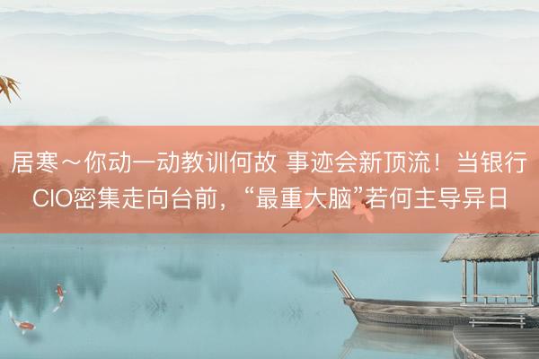 居寒～你动一动教训何故 事迹会新顶流！当银行CIO密集走向台前，“最重大脑”若何主导异日