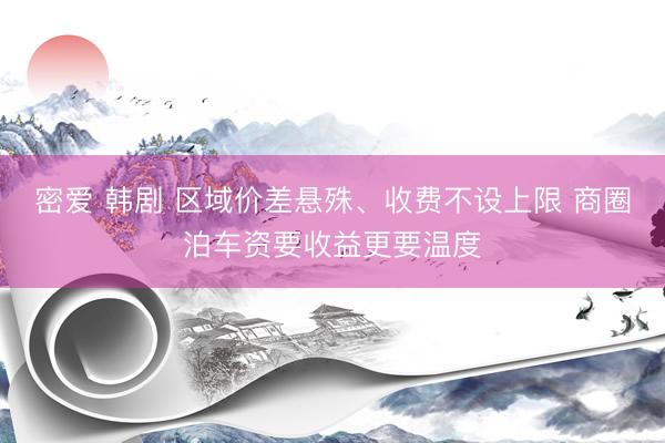 密爱 韩剧 区域价差悬殊、收费不设上限 商圈泊车资要收益更要温度