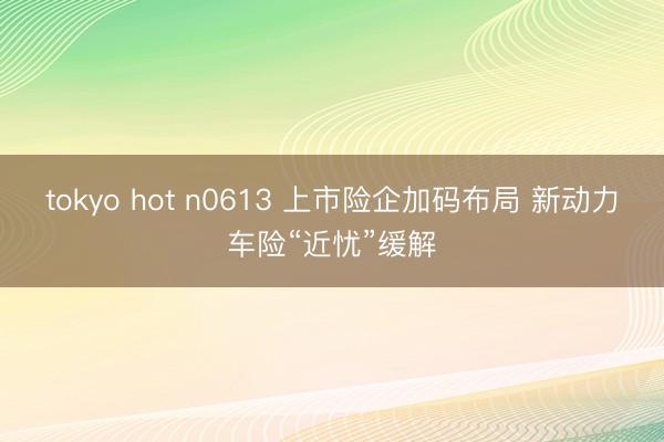 tokyo hot n0613 上市险企加码布局 新动力车险“近忧”缓解