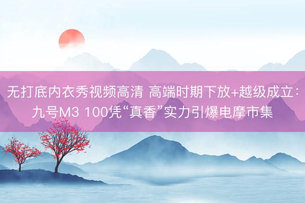 无打底内衣秀视频高清 高端时期下放+越级成立：九号M3 100凭“真香”实力引爆电摩市集